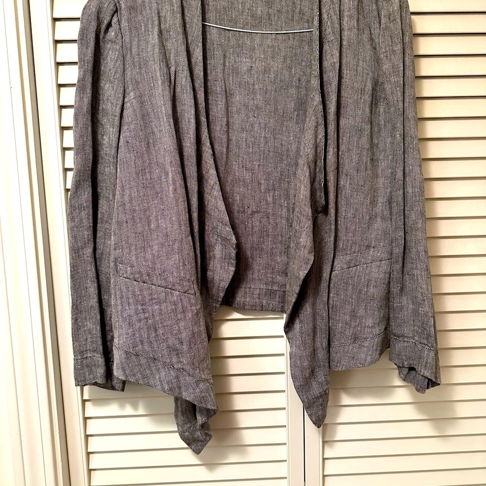 Coldwater creek lightweight jacket black white gray med petite